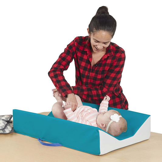 Factory Direct Partners FDP SoftScape Ultra-Soft Baby Changer - Teal/Light Gray, 10421-TLLG