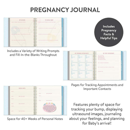 Studio Oh! Pregnancy Journal Bump for Joy Hardcover 9 x 9 in Books Blue (photo 3)
