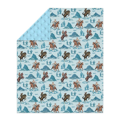 Selgkds Vintage Cowboy Baby Blanket 30x40 Double Layer Dotted Fleece Backing (photo 2)