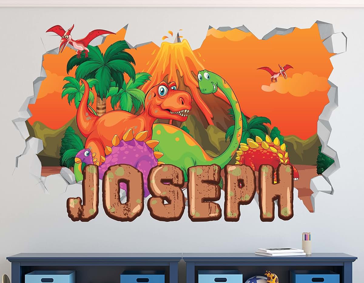 Kyle Cornhole Custom Name Dinosaur Wall Decals (photo 2)