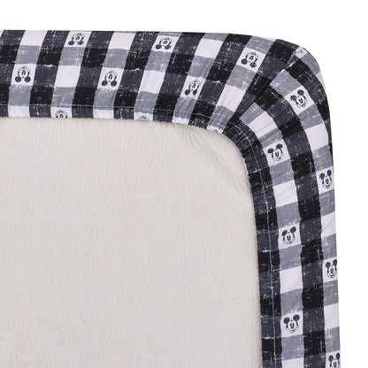Disney Mickey Mouse Plaid Nursery Fitted Crib Sheet