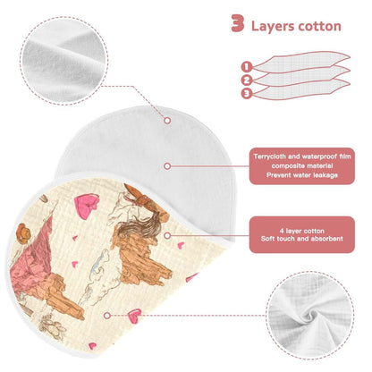 BabyOneStop Mazeann Western Cowgirls Vintage Burp Cloth With Waterproof Backing