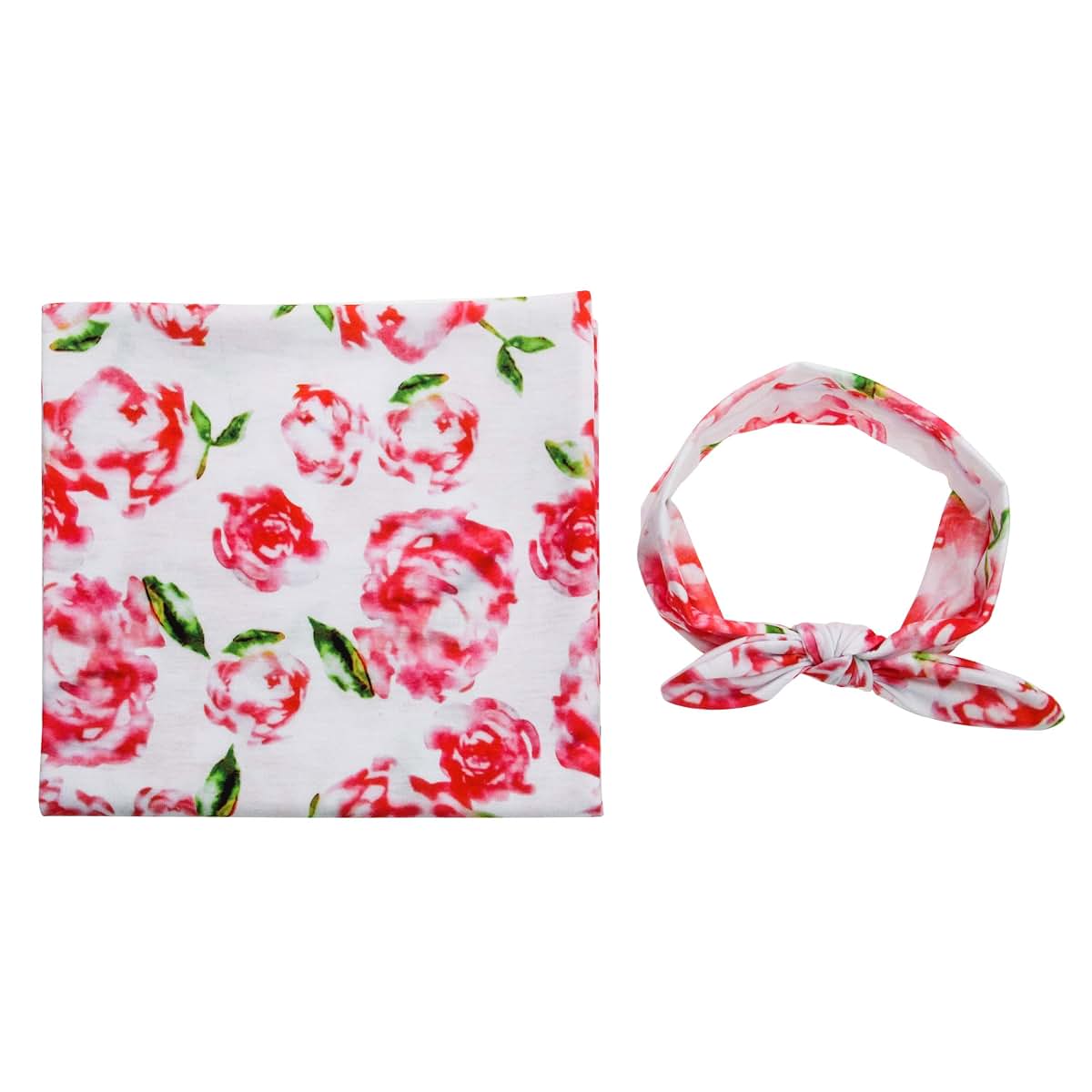 Kincongi Infant Floral Swaddle Wrap And Headband Set (photo 3)