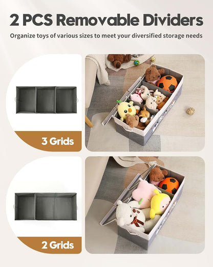 Garlloupath Dustproof Dog Toy Box With Transparent Lids And 3 Grids (photo 3)