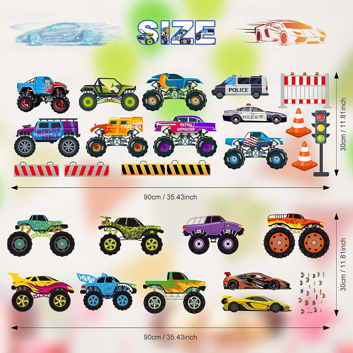 Zonon Trucks Wall Decal Stickers