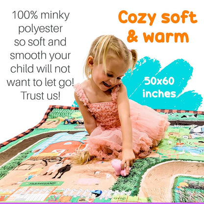 Birdy Boutique Nature Learning Blanket, Double Sided Minky Throw