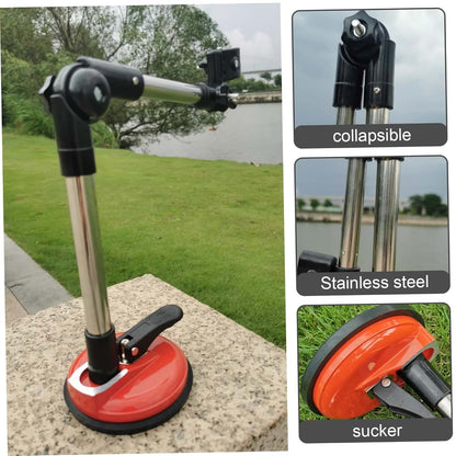 Heidouse Umbrella Holder Portable Suction Cup Umbrella Clamp Stainless Steel Multi-Function Connector Bracket (photo 2)