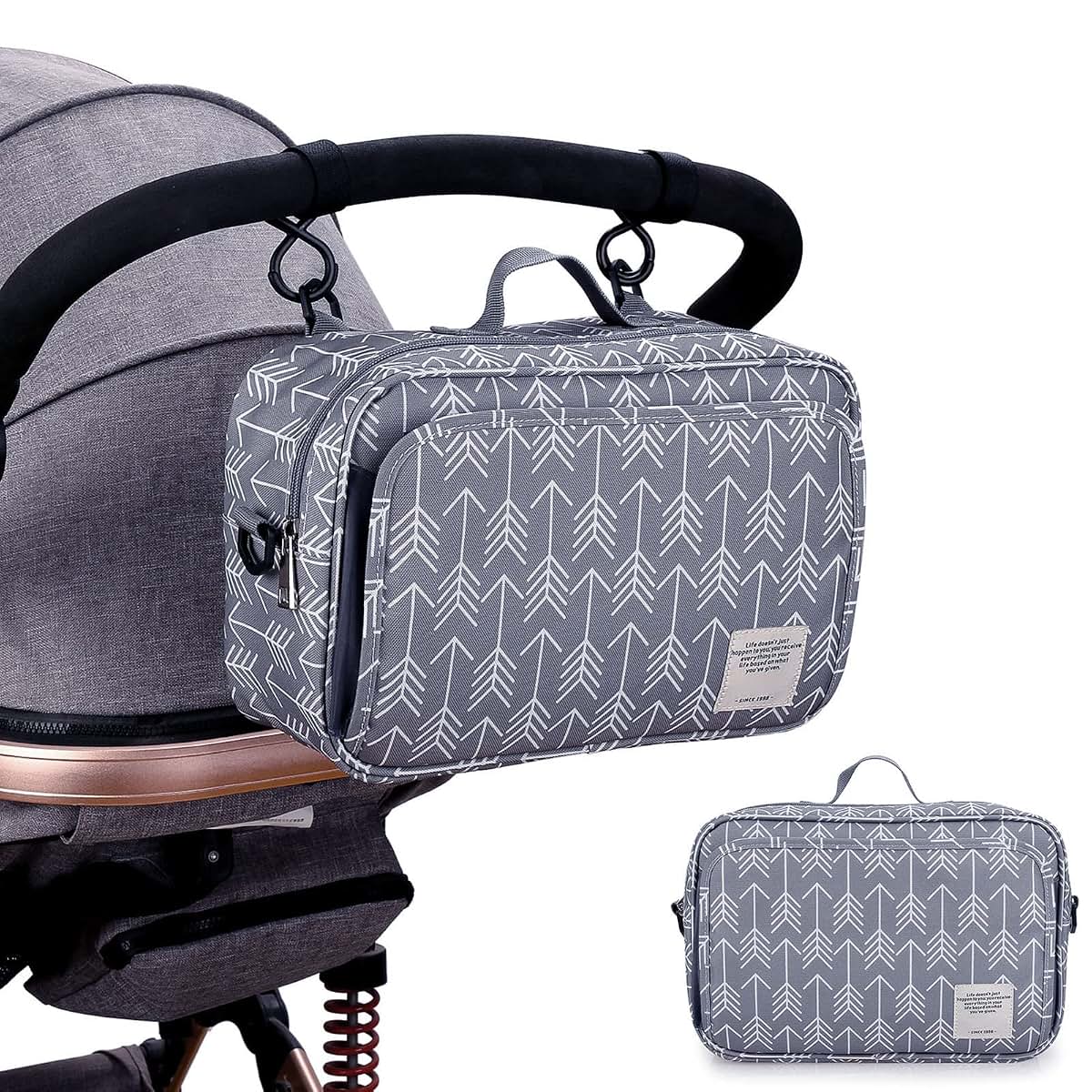 Fupi Fudax Diaper Caddy Tote Bag, Orderly Storage Portable Convenient Large Capacity Stroller Side Storage Bag for (photo 4)