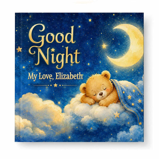 ALMAGEMSUS Personalized Kids Story Book, "Good Night" Bedtime Story with Your Child's Name & Bear, Custom Book for