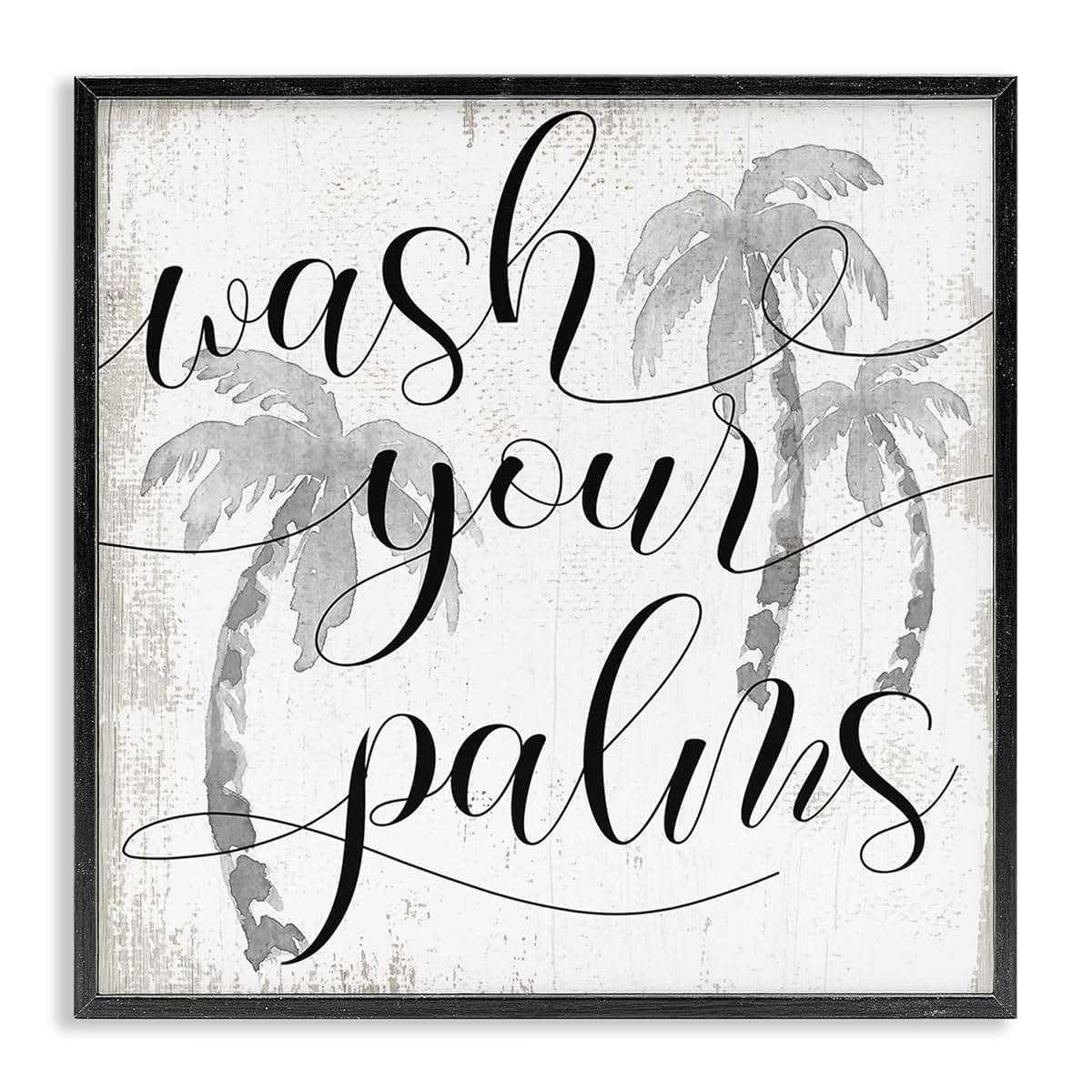 Stupell Industries Tropical Palm Pun Bathroom Humor 12x12 Inch Framed Giclée Print by Lil' Rue