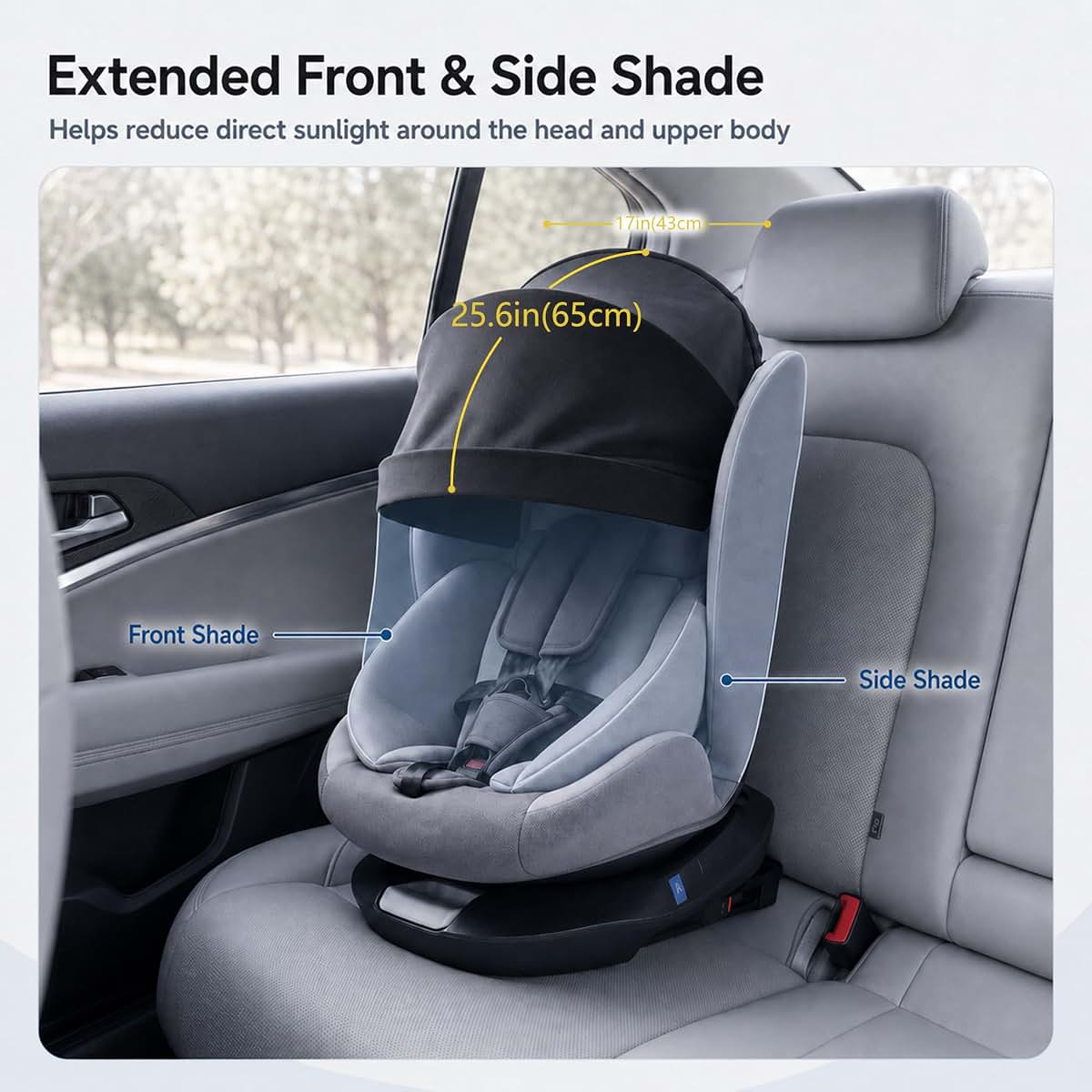 GXHromytes Car Seat Sun Shade Canopy, Compatible with Select Graco & High-Back Seats (photo 4)