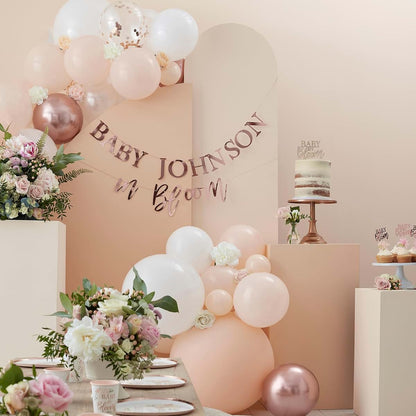 Blush & Rose Gold Custom Photo Booth Frame for Baby Shower Decor