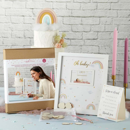 Kate Aspen Baby Shower Guest Book Alternative, Boho Rainbow