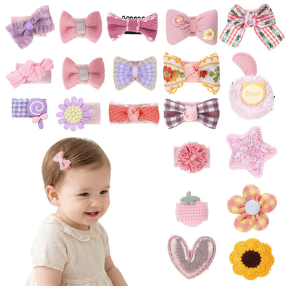 Gweichunon 20 Pcs Baby Hair Clips Toddler Hair Accessories Handmade Barrettes