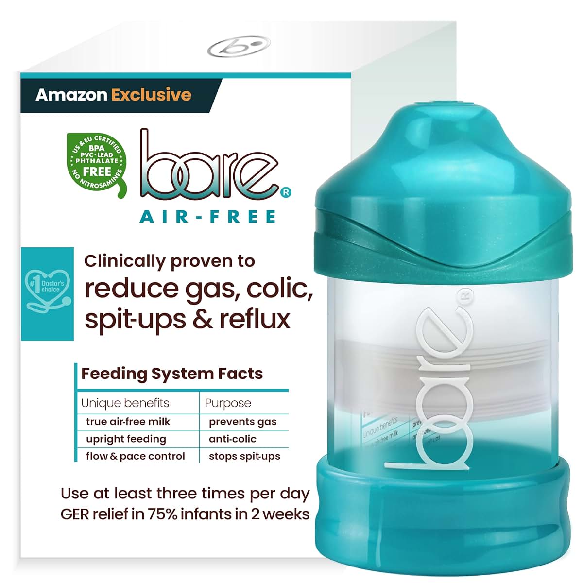 Bittylab BARE Air-Free Feeding System for Suction Bottle Use