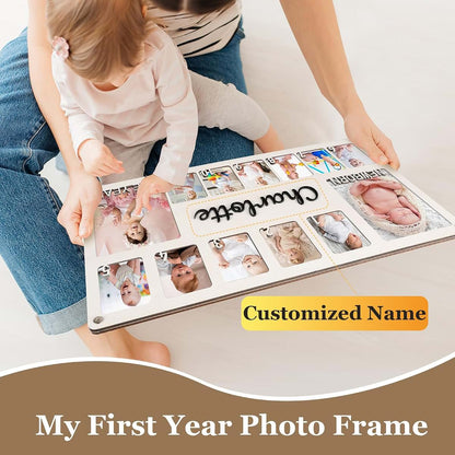Sislaf My First Year Photo Frame And Milestone Board