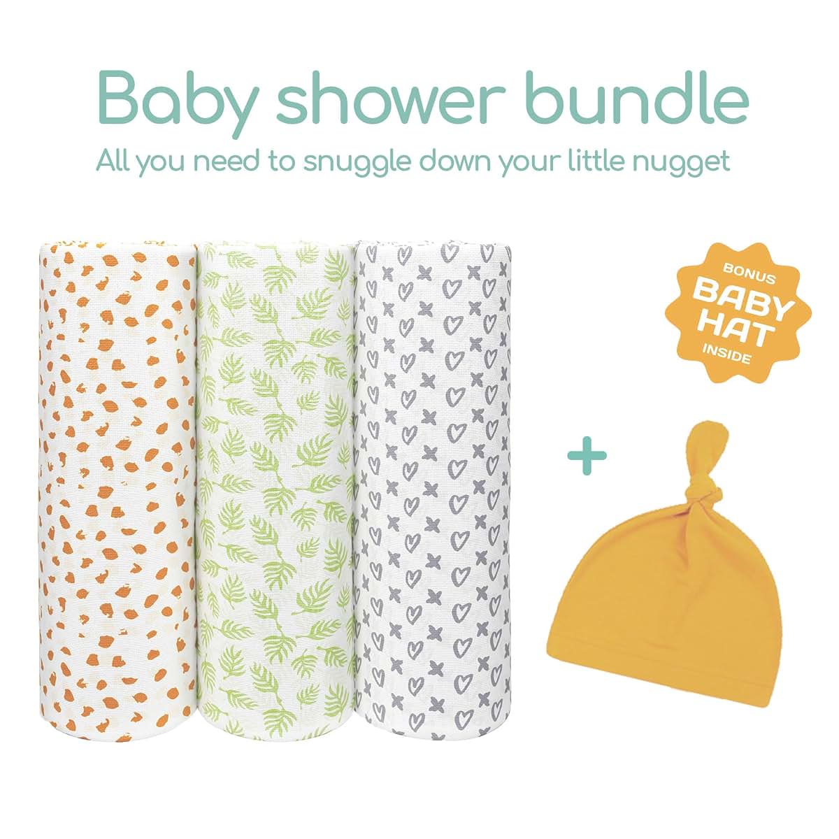 Bunny Palm 100% Organic Swaddle Blankets - Breathable, Lightweight, Silky Soft - Large Size Perfect for Newborns and (photo 3)