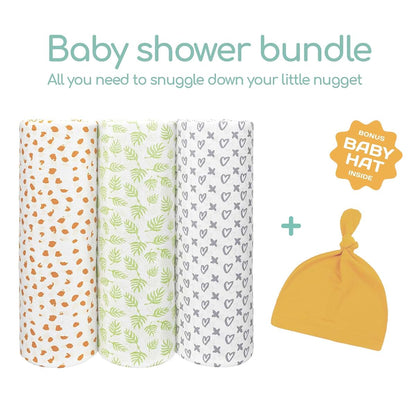 Bunny Palm 100% Organic Swaddle Blankets - Breathable, Lightweight, Silky Soft - Large Size Perfect for Newborns and (photo 3)