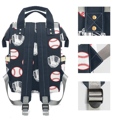 YallLocoMo Personalized Diaper Bag Backpack Name Sport Ball Baseball Multifunction Travel Backpack Nappy Bag Daypack (photo 4)