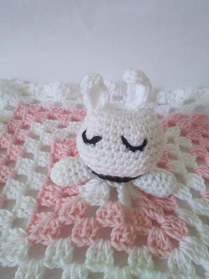 Bunny Lovey Crochet Blanket for Babies | Handmade Security Companion