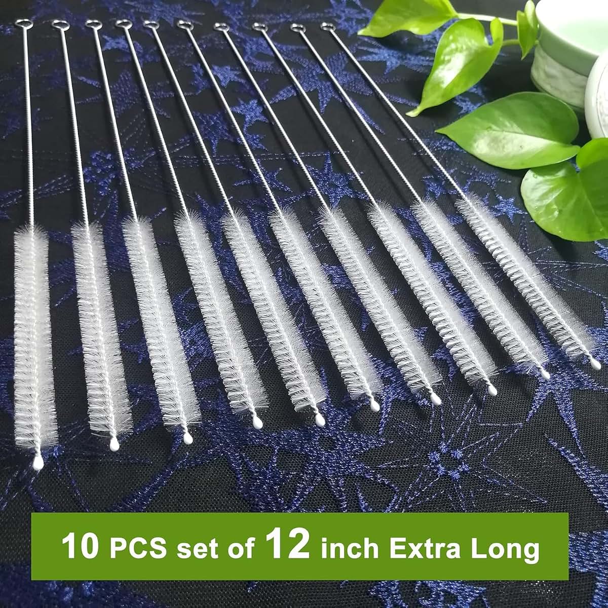 BEUICIRY Straw Cleaner Brush 12 Inch Extra Wide 12mm 10 Pack