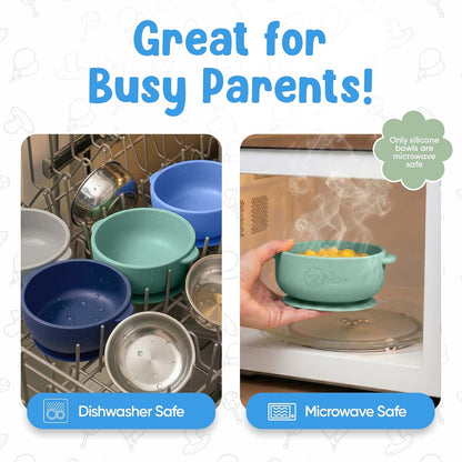 o'doe Stainless Steel Baby Suction Bowls with Lids (photo 4)