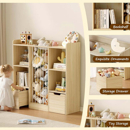BabyOneStop Toy Storage Organizer With Stuffed Animal Zoo And Movable Drawers
