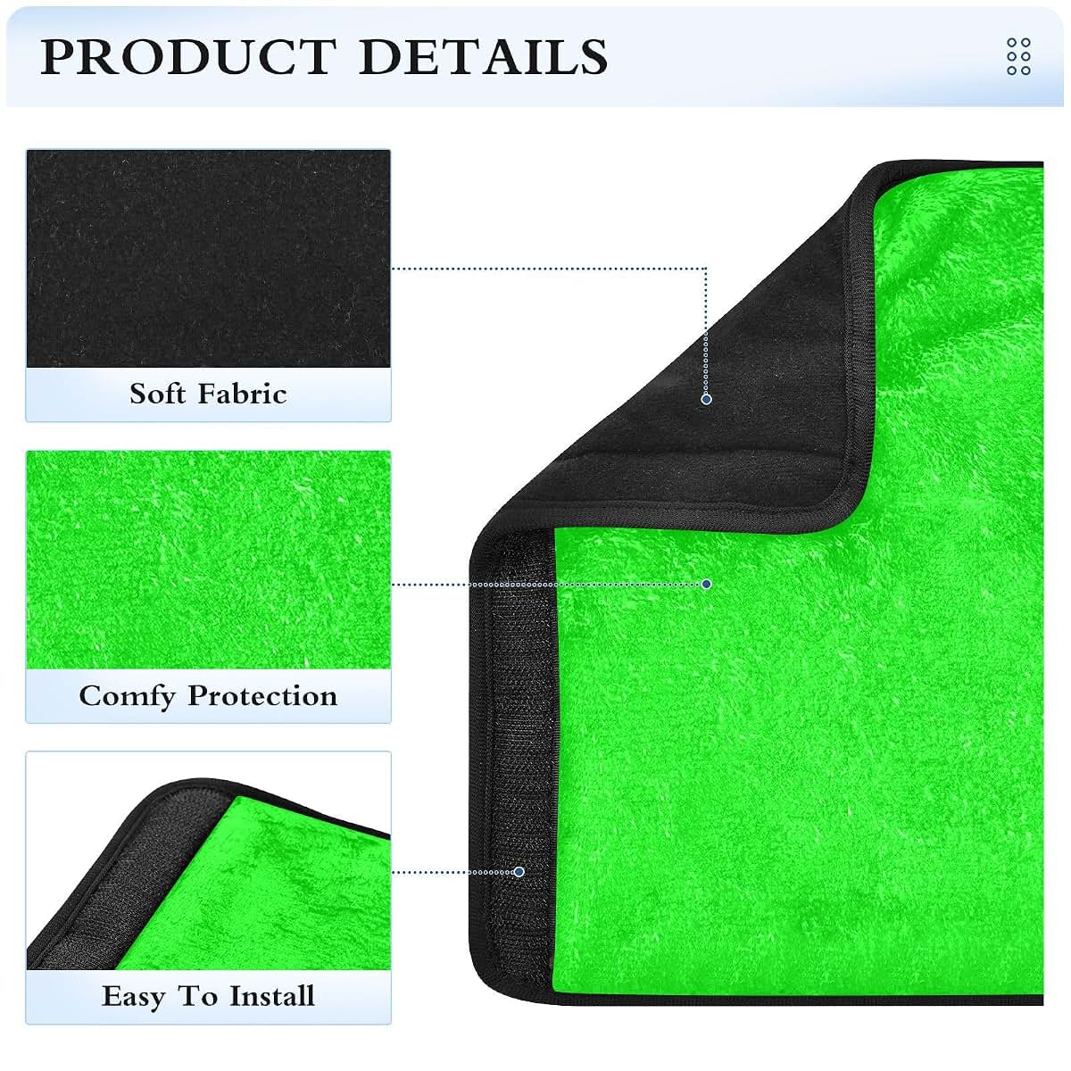 Skycess Neon Lime Green Seat Belt Cover, 2 Pack Flannel Shoulder Pad, 10 in