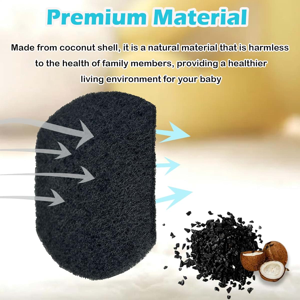 TeurWone Activated Charcoal Filter Refills for Ubbi Diaper Pail