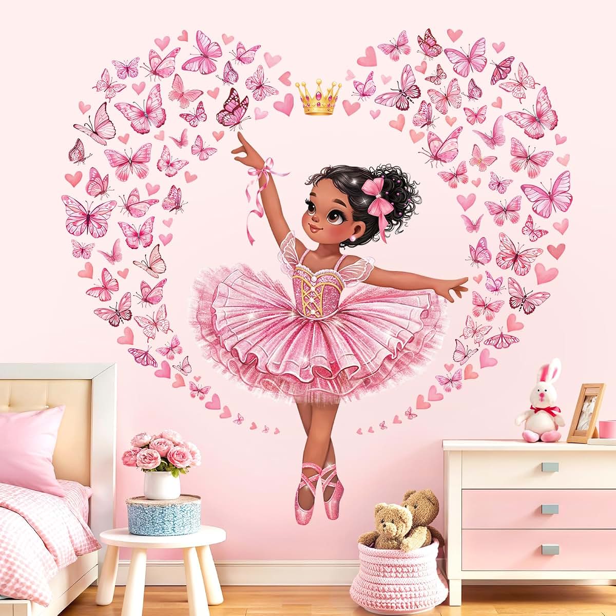 Decalmile Black Ballerina Wall Decals Peel And Stick