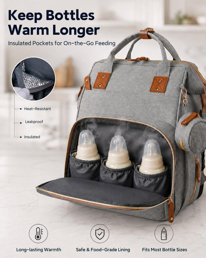 Houscly Diaper Bag Backpack with Changing Station
