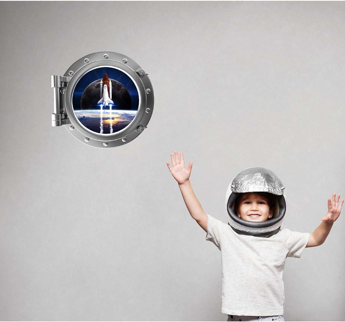 Stickit Graphix Space Shuttle Porthole Wall Decal 12 Inch Round (photo 3)
