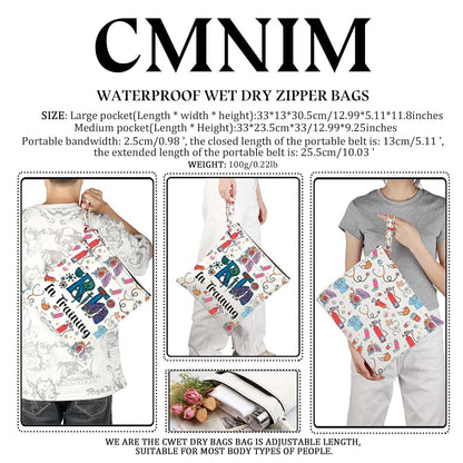 CMNIM Wet Dry Bag Zipper Pouch With Two Compartments