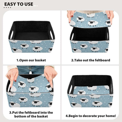 Xigua Cute Sheep Collapsible Storage Bins Set Of 2