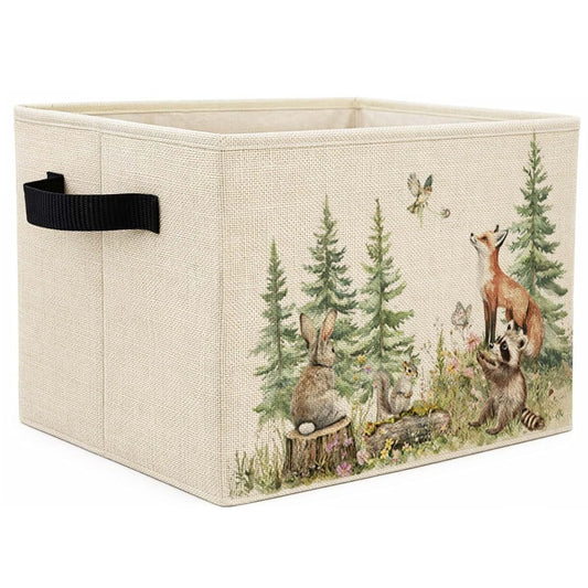 Forest Animal Nursery Storage Bin Organizer for Clothes, Toys & Books