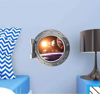 Stickit Graphix 12 Inch Solar System Porthole Wall Decal Removable