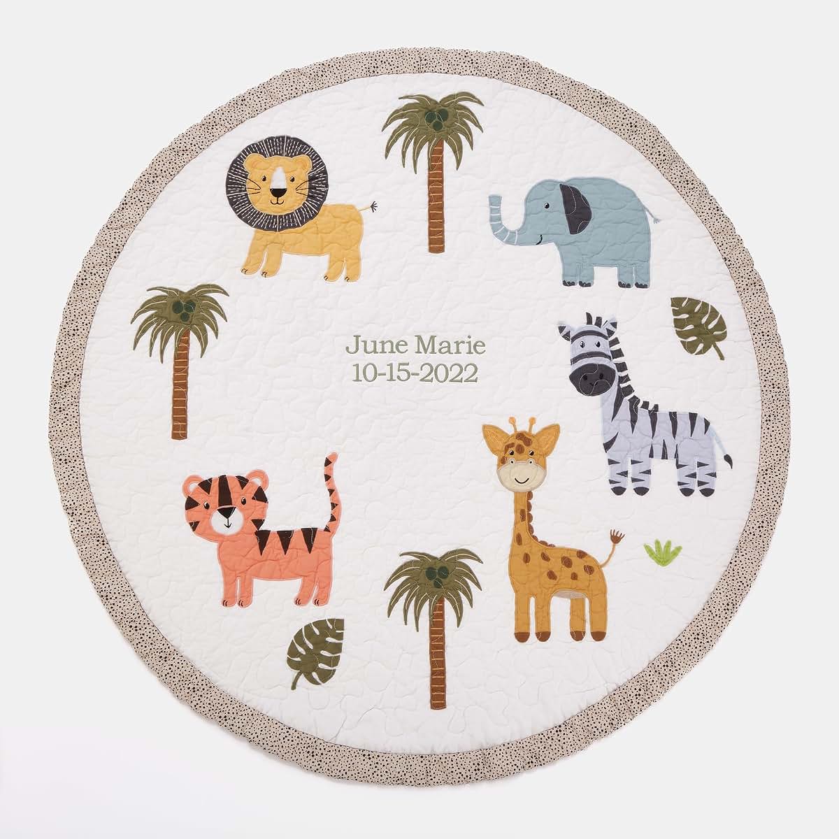 Things Remembered Embroidered Safari Animals Quilted Play Mat (photo 2)
