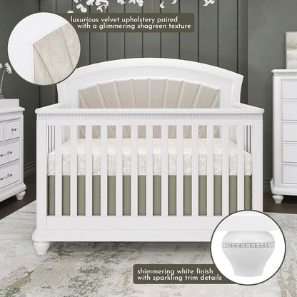 Evolur Nova 5-in-1 Convertible Full-Size Baby Crib in Shimmering Stardust (photo 2)