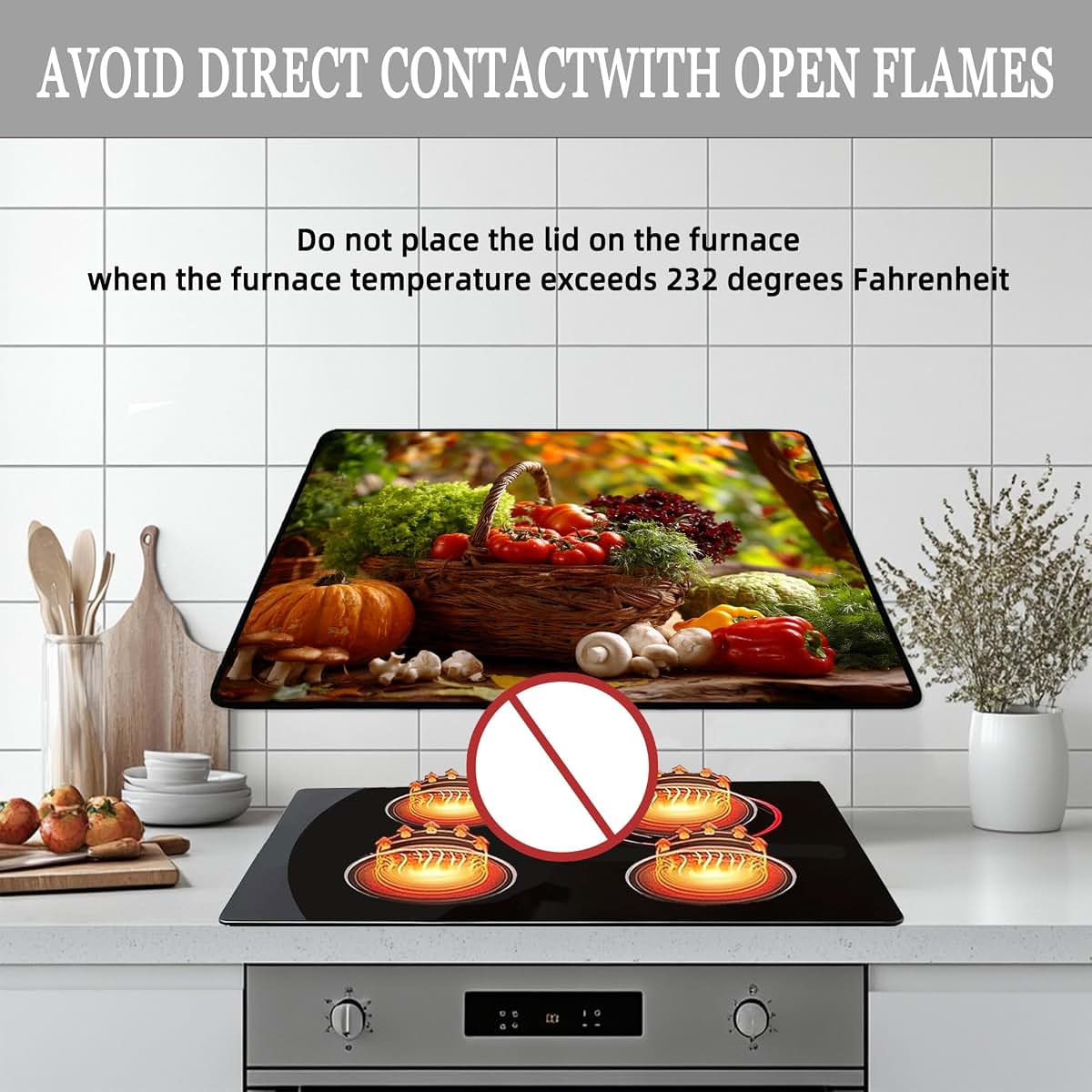 WRTCPOC Glass Stove Top Cover Protector Heat-Resistant Silicone 20.5x28.5 Inches