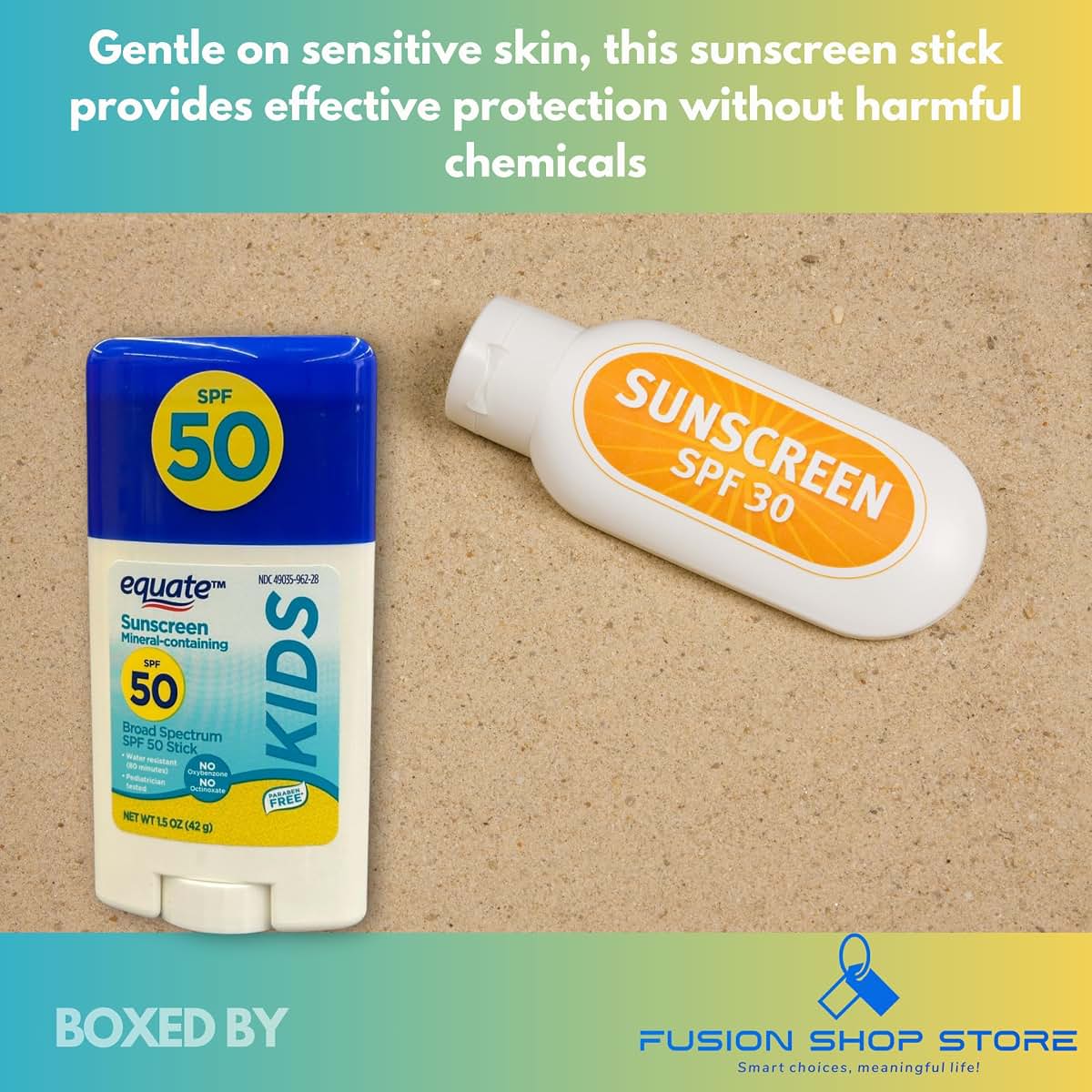Fusion Shop Store Kids SPF 50 Mineral Sunscreen Sticks, 2 Pack (photo 4)