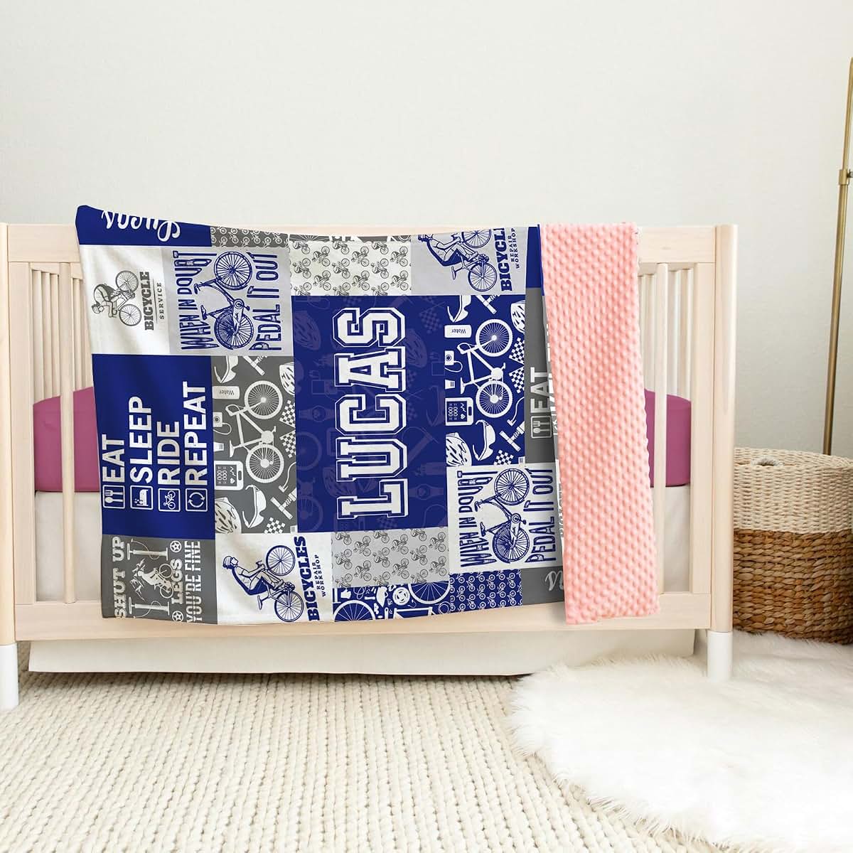 BabyOneStop Personalized Vehicle Patchwork Blanket With Custom Name