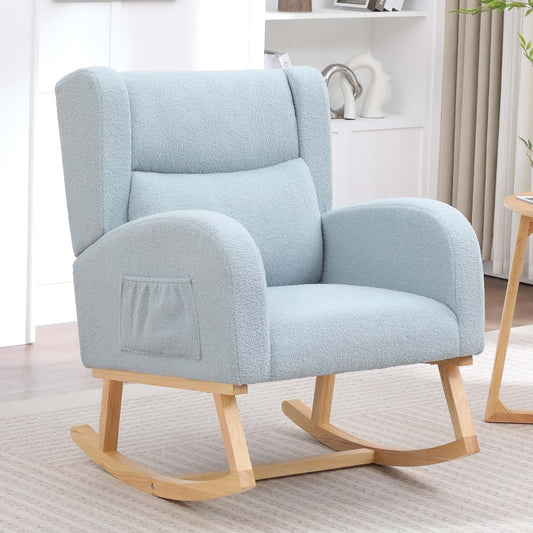 HCHAIRH Nursery Rocking Chair,Wingback Nursery Rocking Chairs,Nursing Glider Rocker Chair with High Back for Living