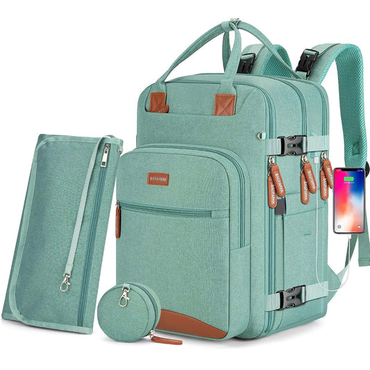 BAGPARKK Diaper Bag Backpack With Changing Pad & Pacifier Holder