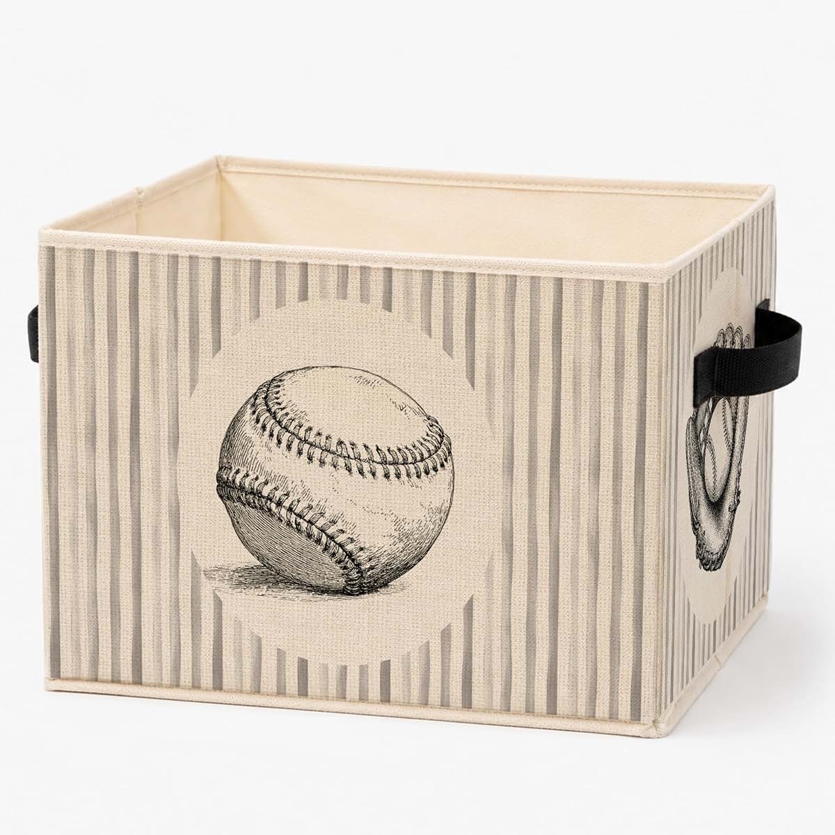 WPQTHIP Vintage Baseball Foldable Storage Basket