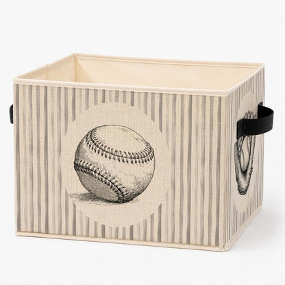 WPQTHIP Vintage Baseball Foldable Storage Basket