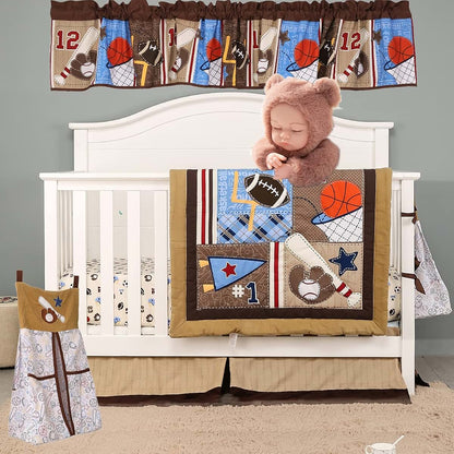 CribMATE Embroidery Crib Diaper Stacker Brown Sports Crib Diaper Hanging Bag (Brown Sports) (photo 4)