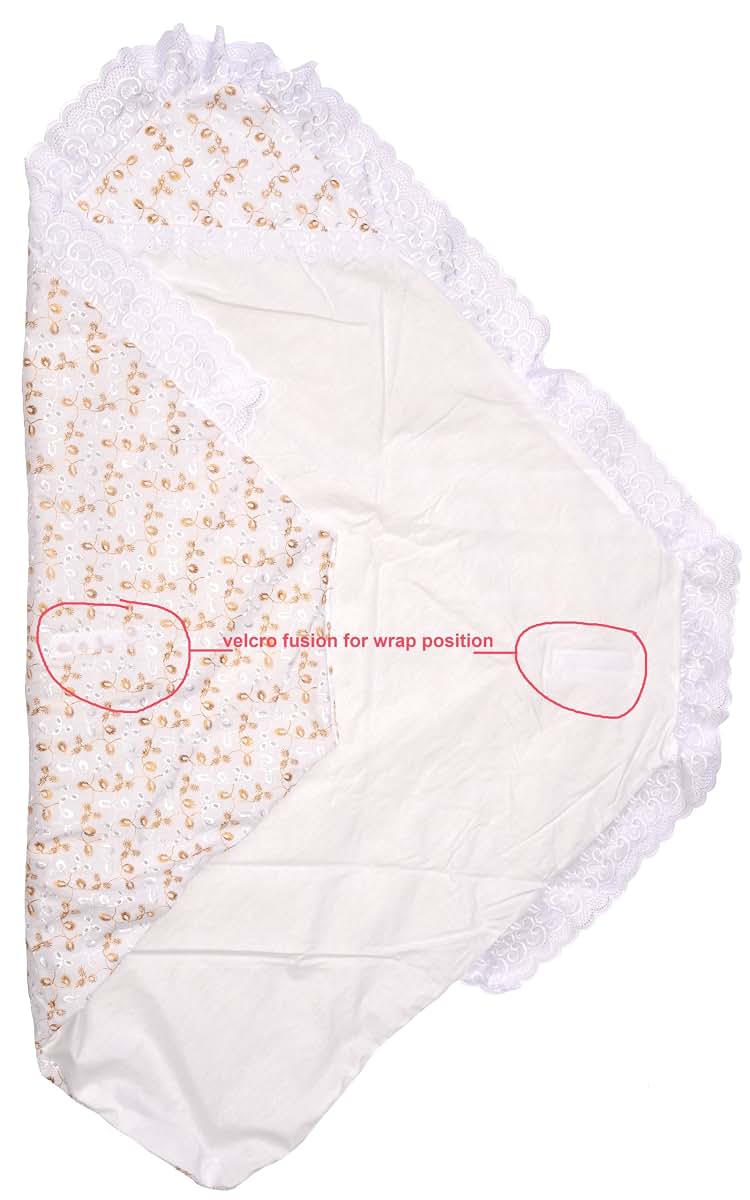 Pink and Blue Knitwear Embroidered Wrap Baby Blanket in Gold (photo 3)