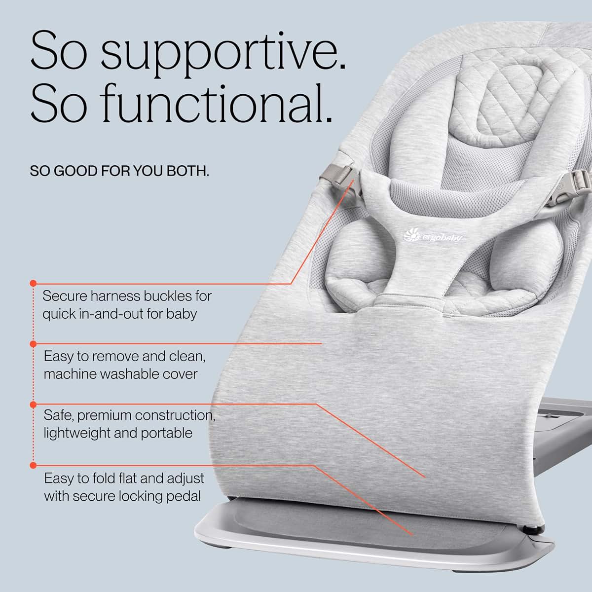 Ergobaby Evolve 3-in-1 Bouncer Seat for Babies and Toddlers