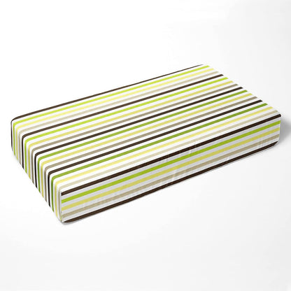Bacati Mod Dots/Stripes Green/Choco Stripes Crib Sheet (photo 2)
