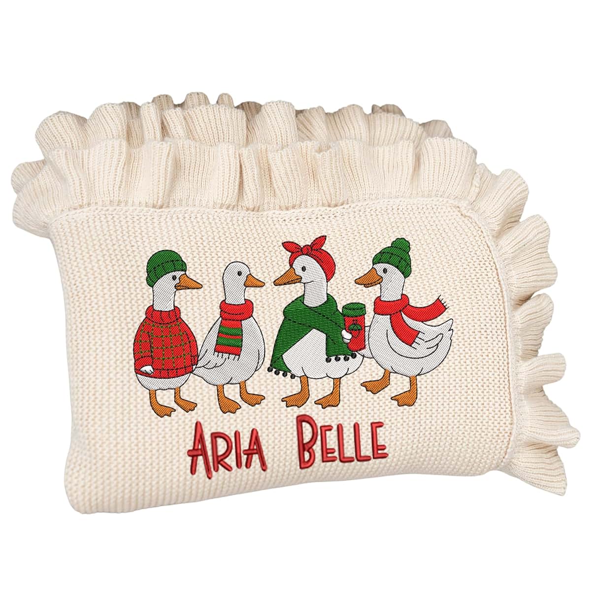 SWaddle AN Personalized Custom Embroidered Name Knit Baby Blanket